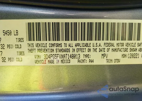 2010 Dodge Journey Sxt from USA, damaged, VIN 3D4PG5FVXAT148013